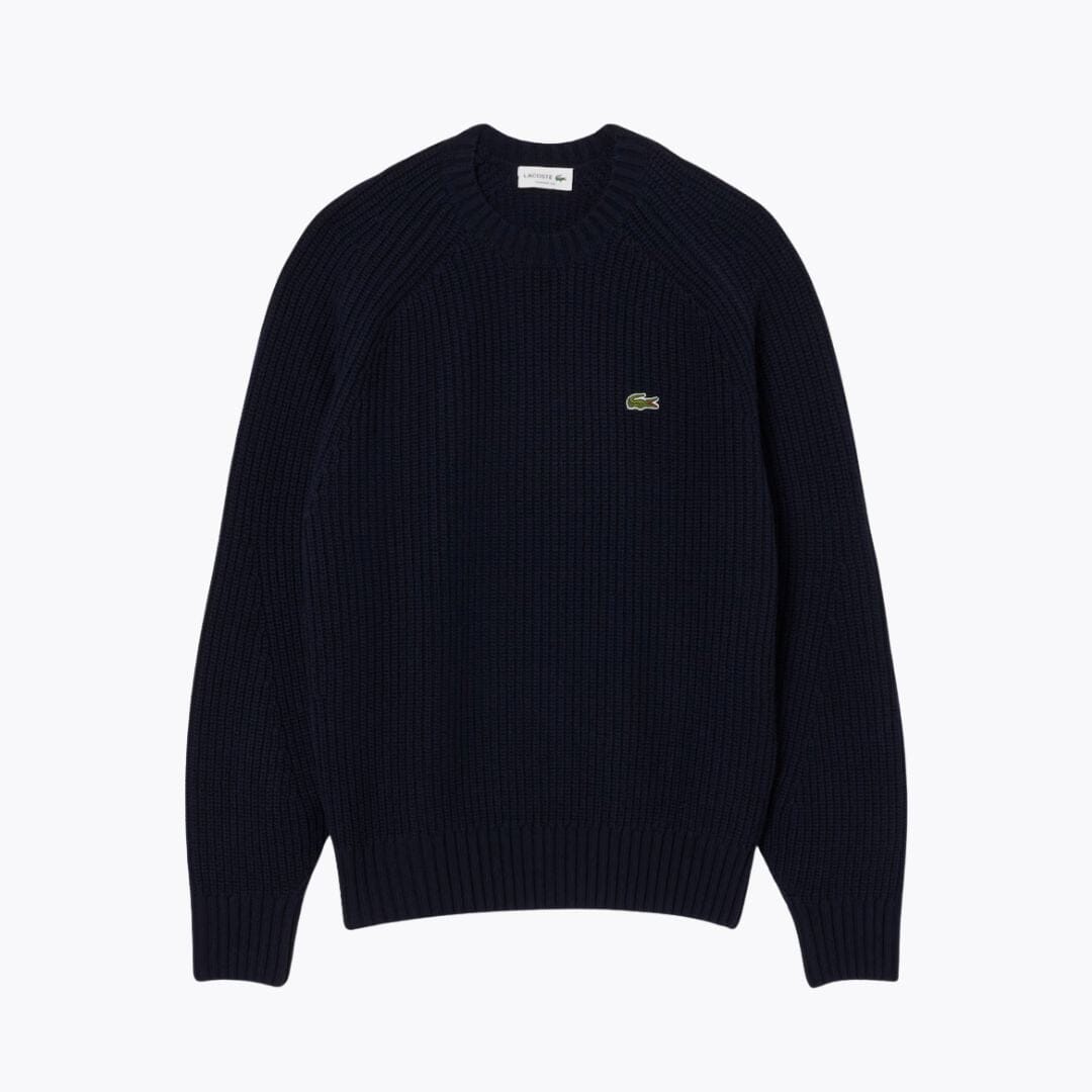 LC Thick Carded Wool Crew Neck Sweater Lacoste Vermond Midnight blue S 
