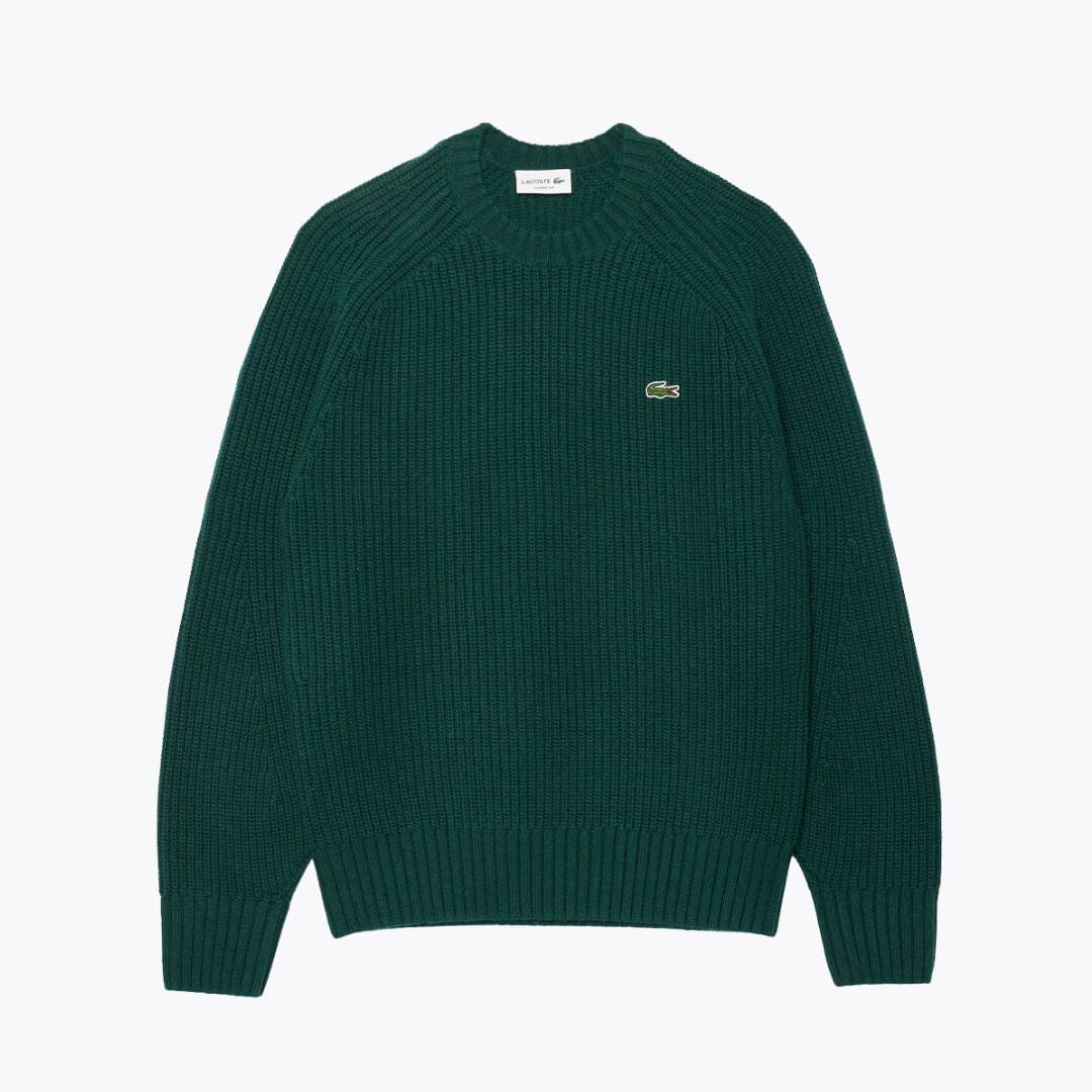 LC Thick Carded Wool Crew Neck Sweater Lacoste Vermond Sinople green S 