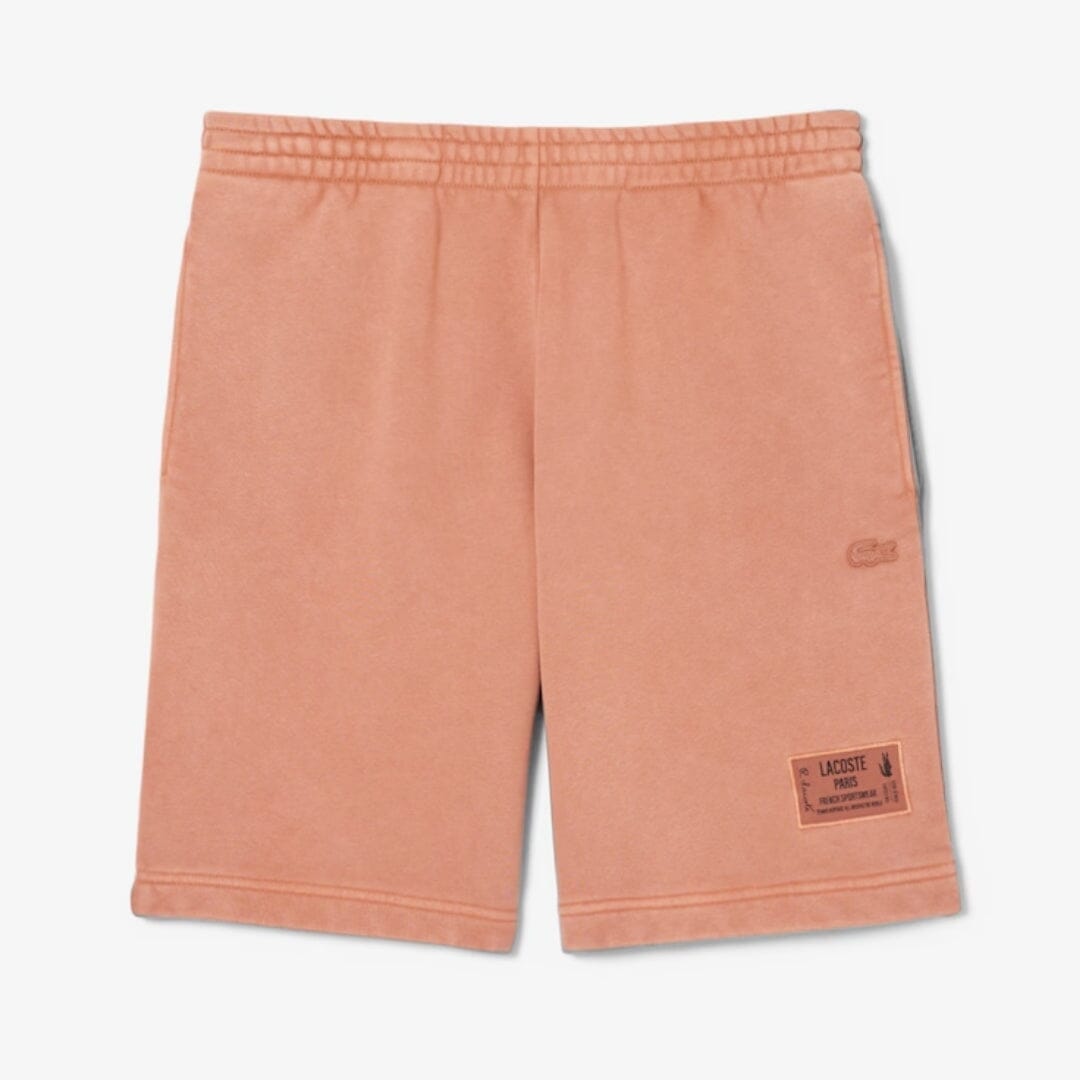 LC Washed Effect Cotton Fleece Shorts Lacoste Vermond Terracota brown S 
