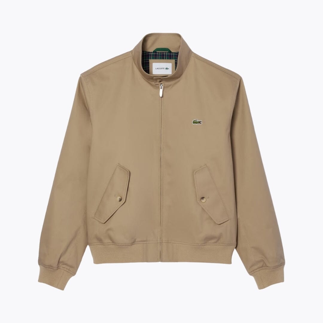LC Water-Repellent Twill Harrington Jacket Lacoste Vermond Beige S 