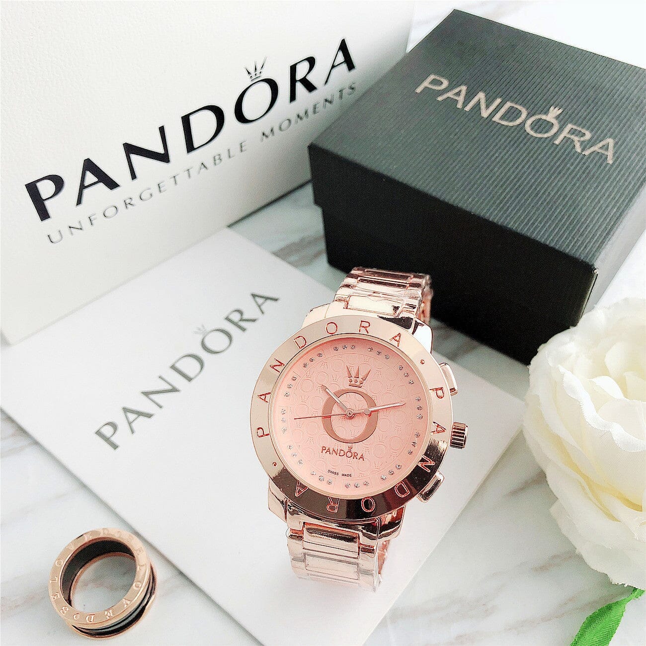 P A N D O R A Classic Glamour + Bracelet Charms Pandora Vermond Rose 