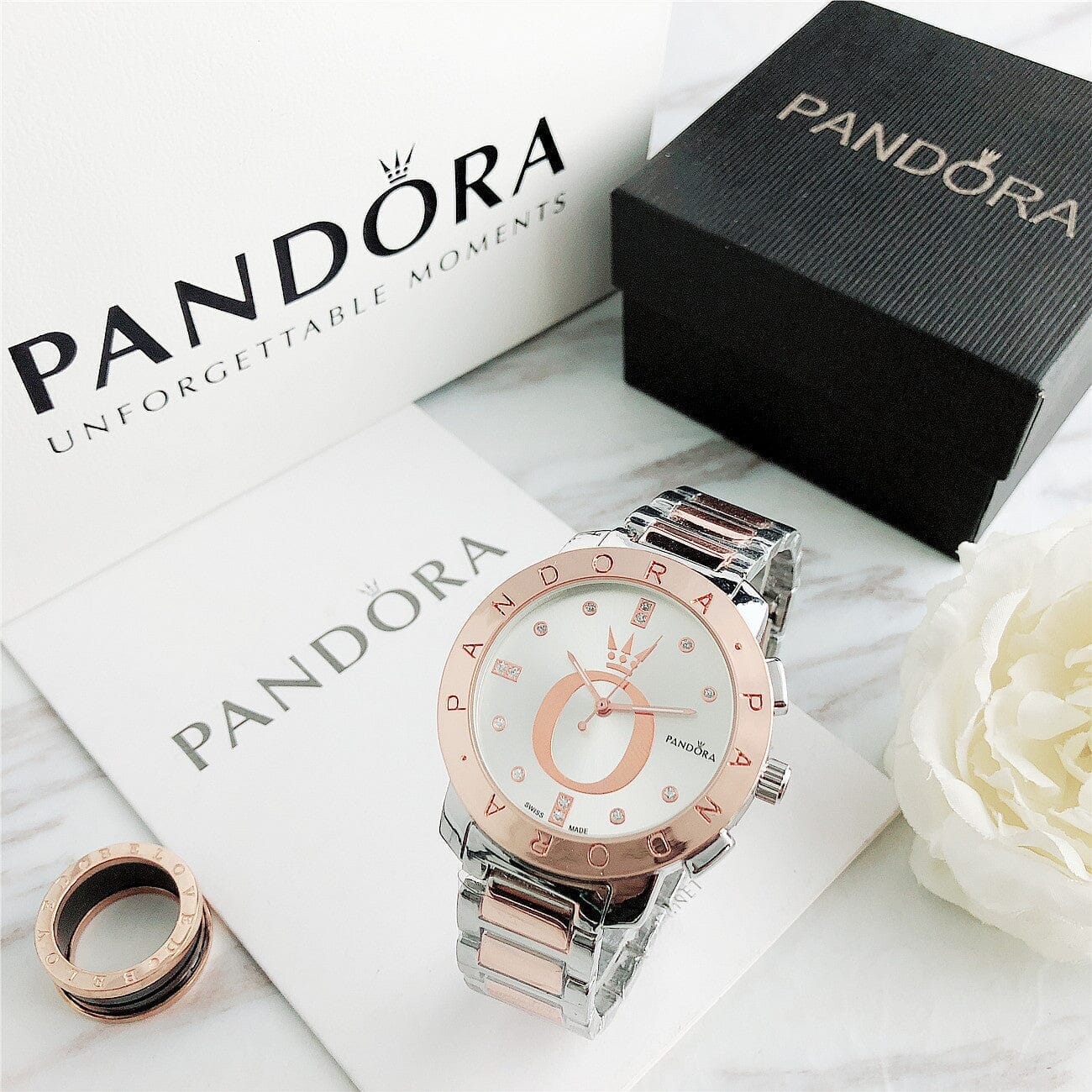 P A N D O R A Flyt Glamour Pandora Vermond Rose White 