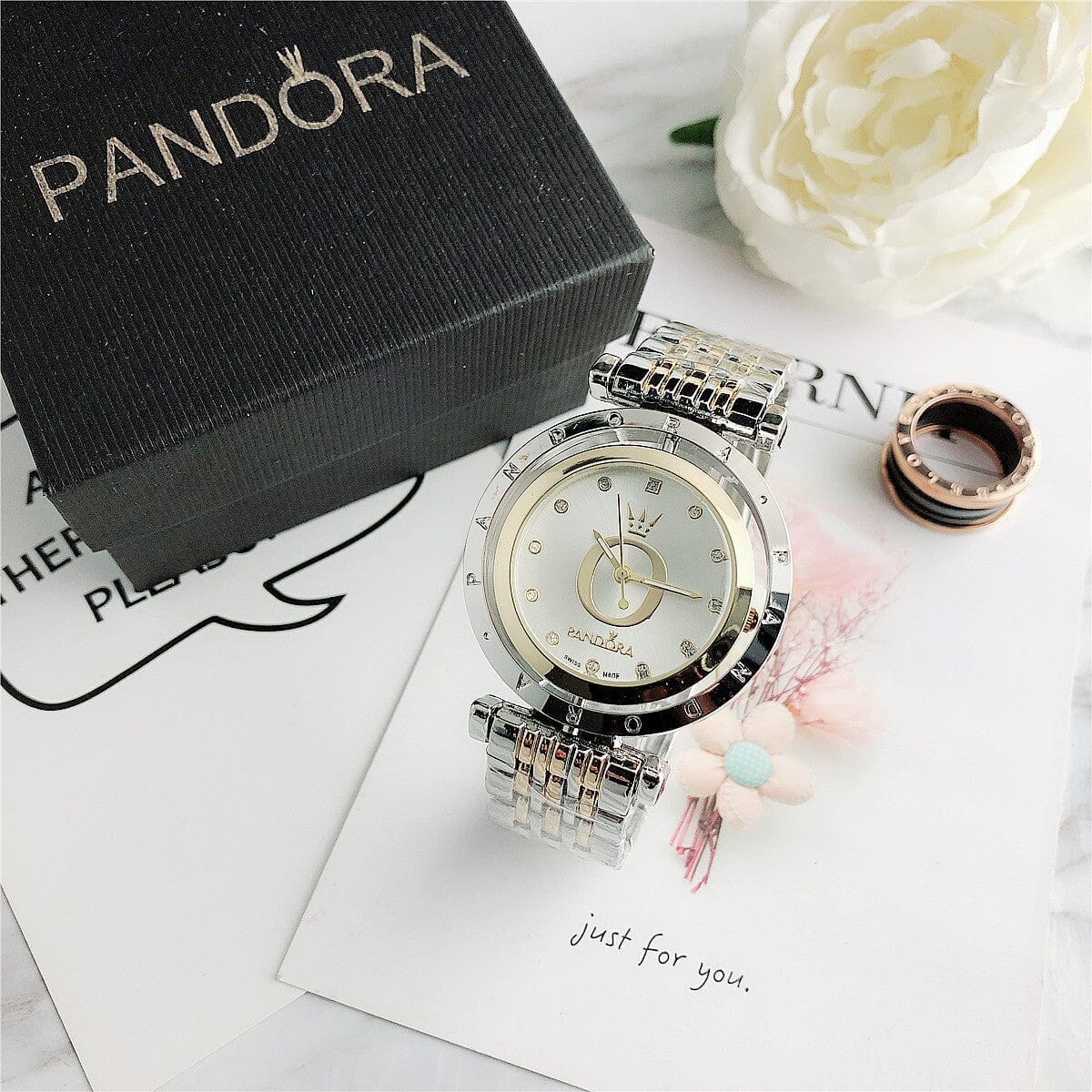 P A N D O R A Moments Glamour Pandora Vermond Gold White 
