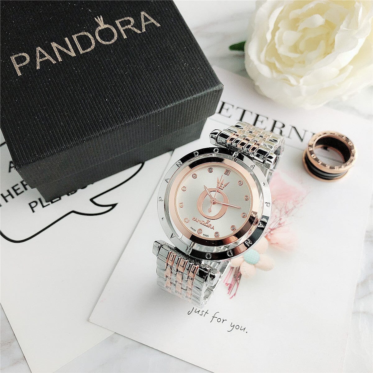 P A N D O R A Moments Glamour Pandora Vermond Rose White 