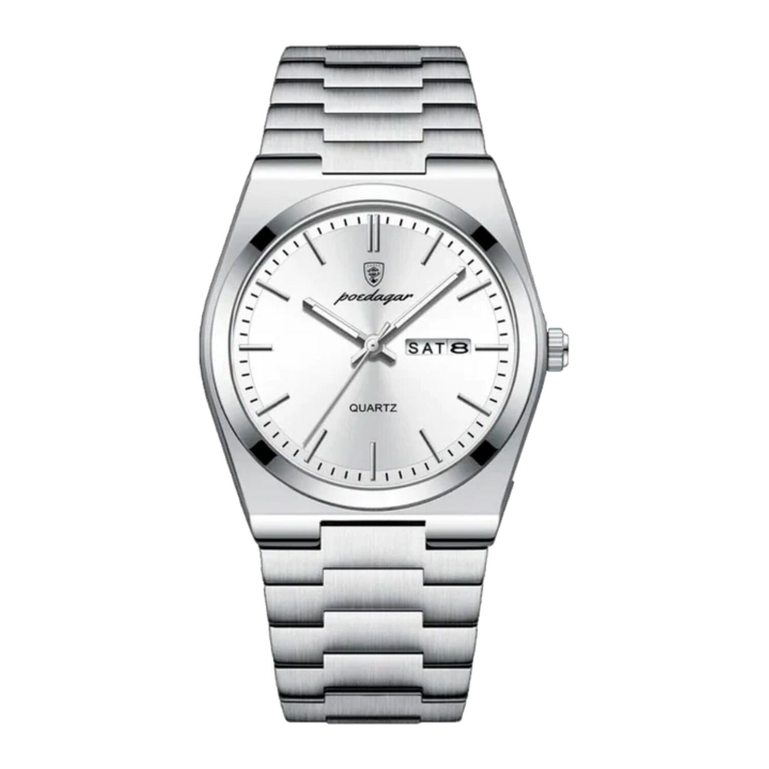 POEDAGAR Essenza 40mm Watch - Water Resistant | Stainless Steel Poedagar Vermond Silver White 