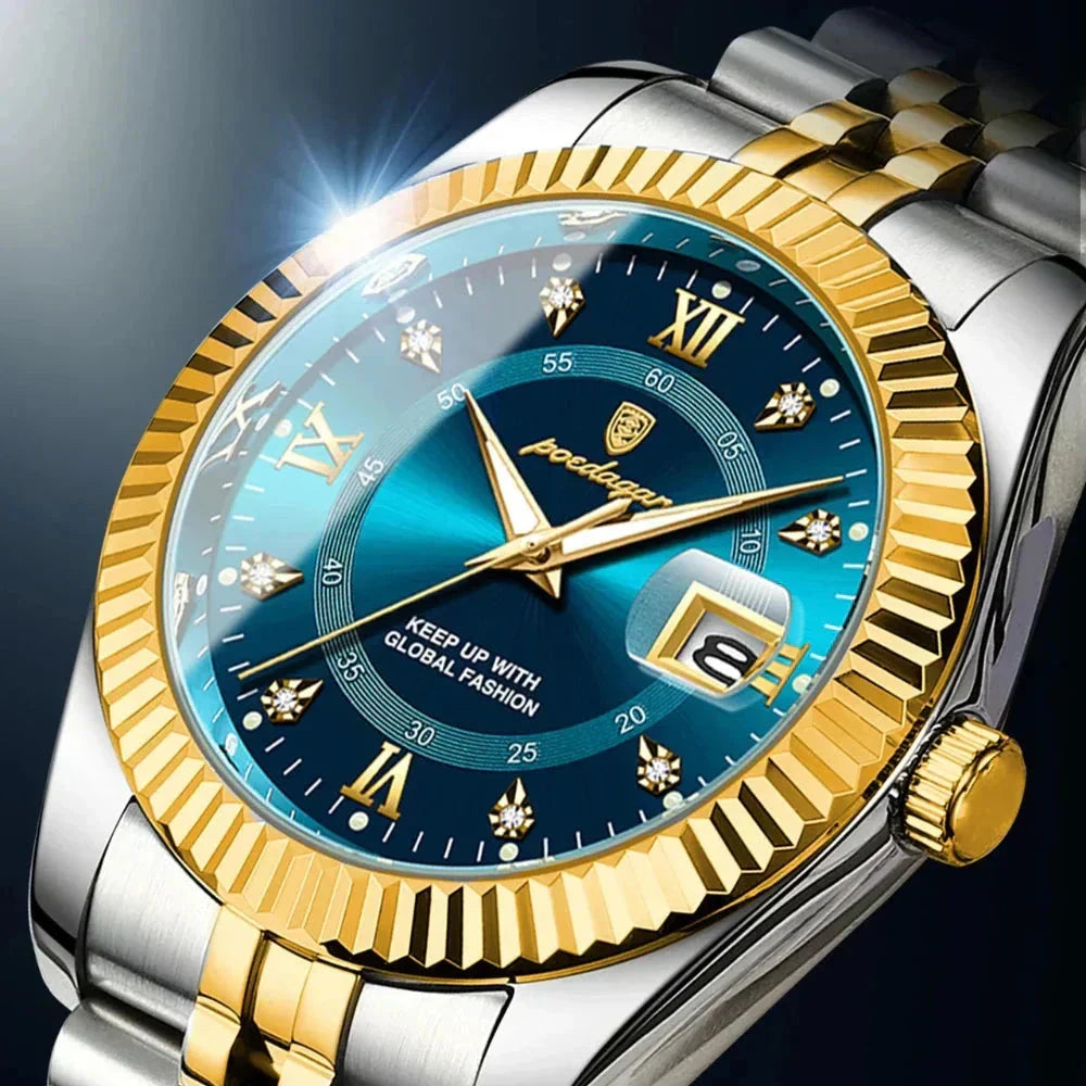 POEDAGAR GoldenStar - 40mm Watch | Water Resistant | Stainless Steel Poedagar Vermond 