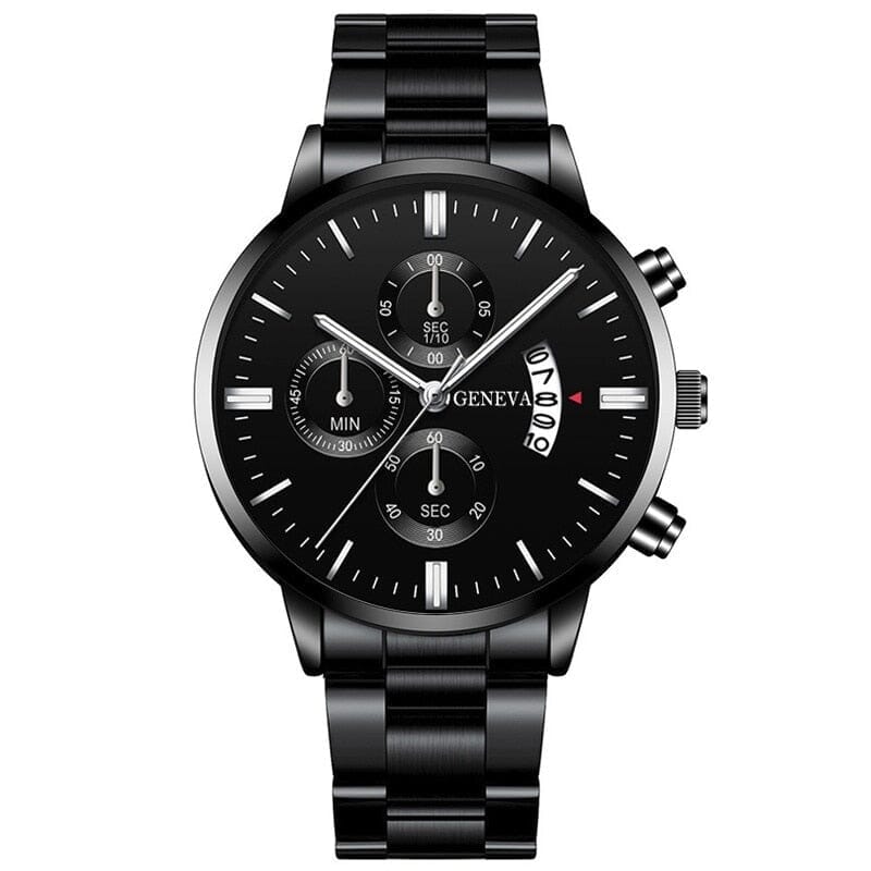 POEDAGAR Watch Geneva Diplomacy Poedagar Vermond Geneva Black Silver 