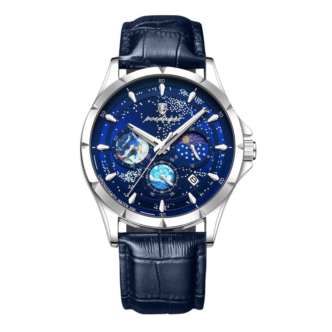 POEDAGAR Watch Space Poedagar Vermond Silver Blue 