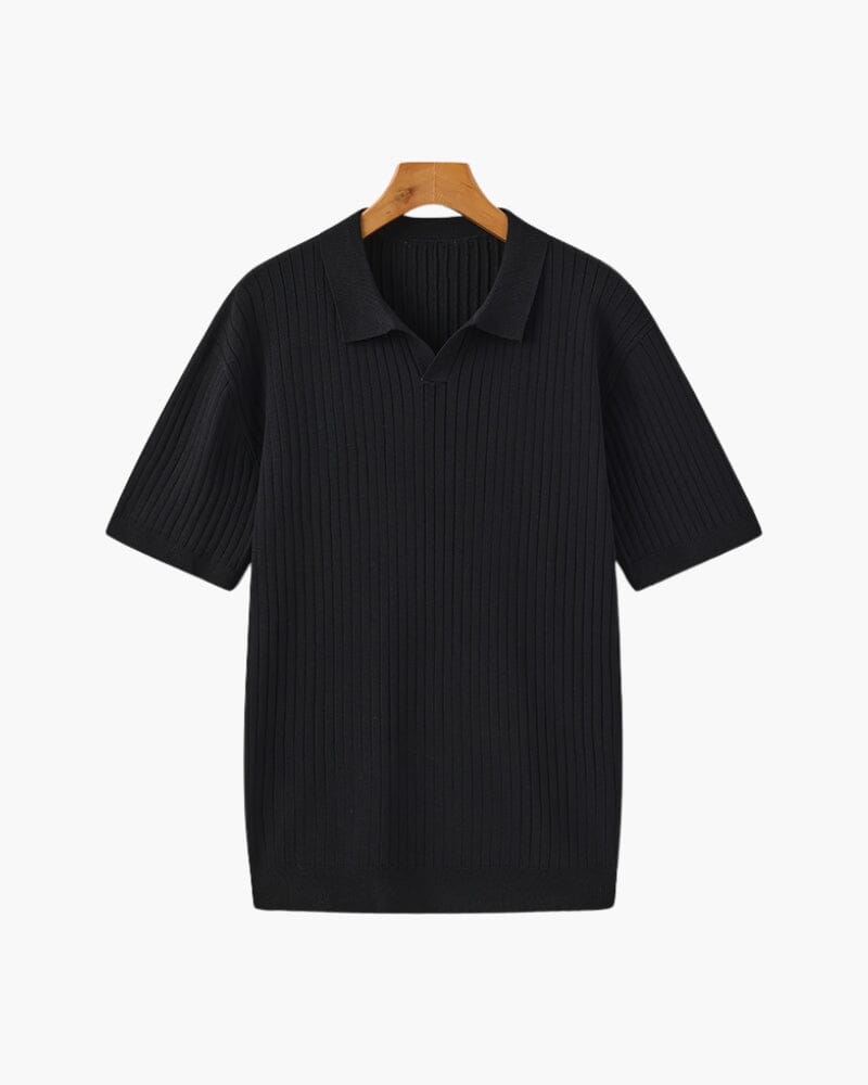 Premium Ripp-Polo Vermond Schwarz XS 