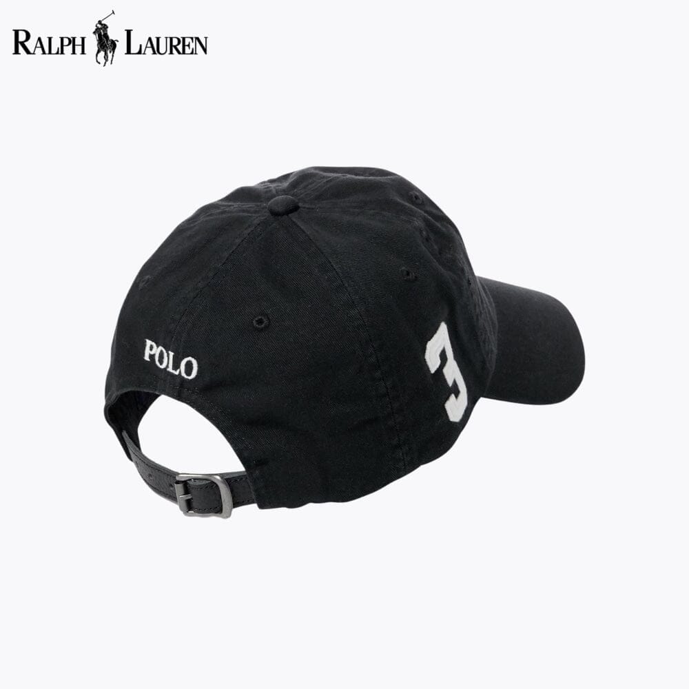 RL Big Pony Chino Ball Cap Ralph Lauren Vermond Black 