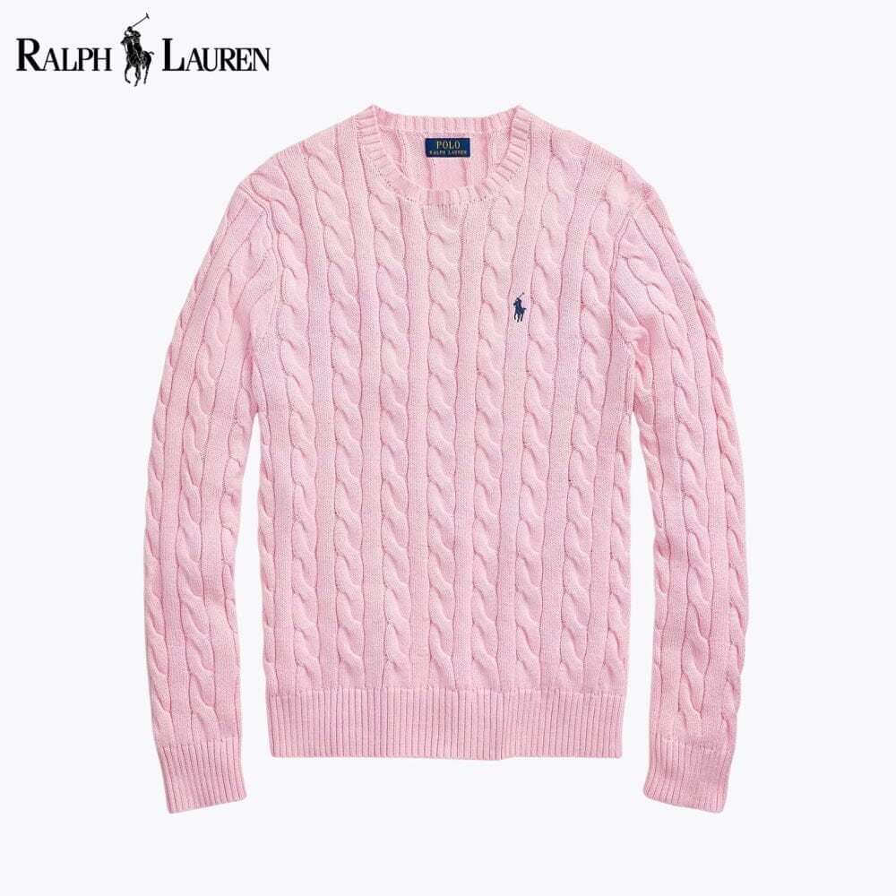 RL Cable-Knit Cotton Jumper Ralph Lauren Vermond Pink S 
