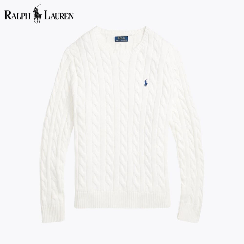RL Cable-Knit Cotton Jumper Ralph Lauren Vermond White S 