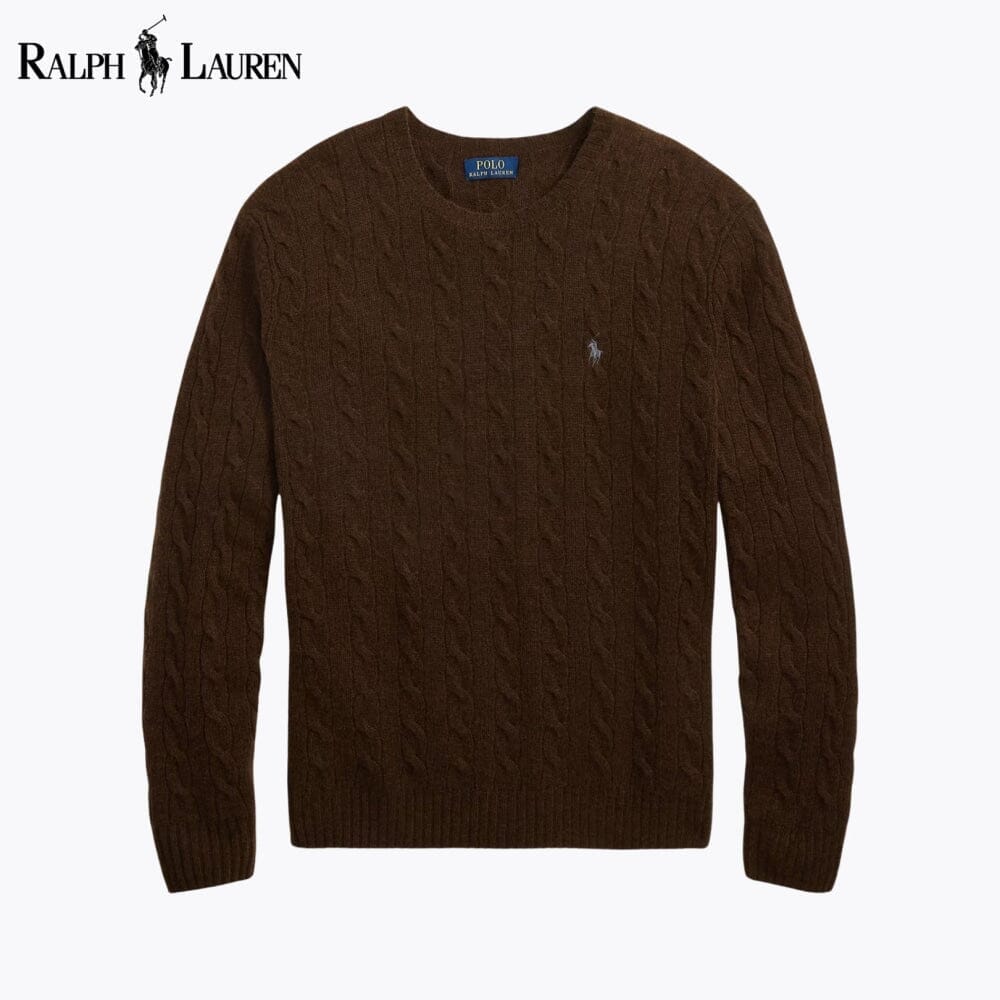 RL Cable-Knit Wool-Cashmere Jumper Ralph Lauren Vermond Brown S 