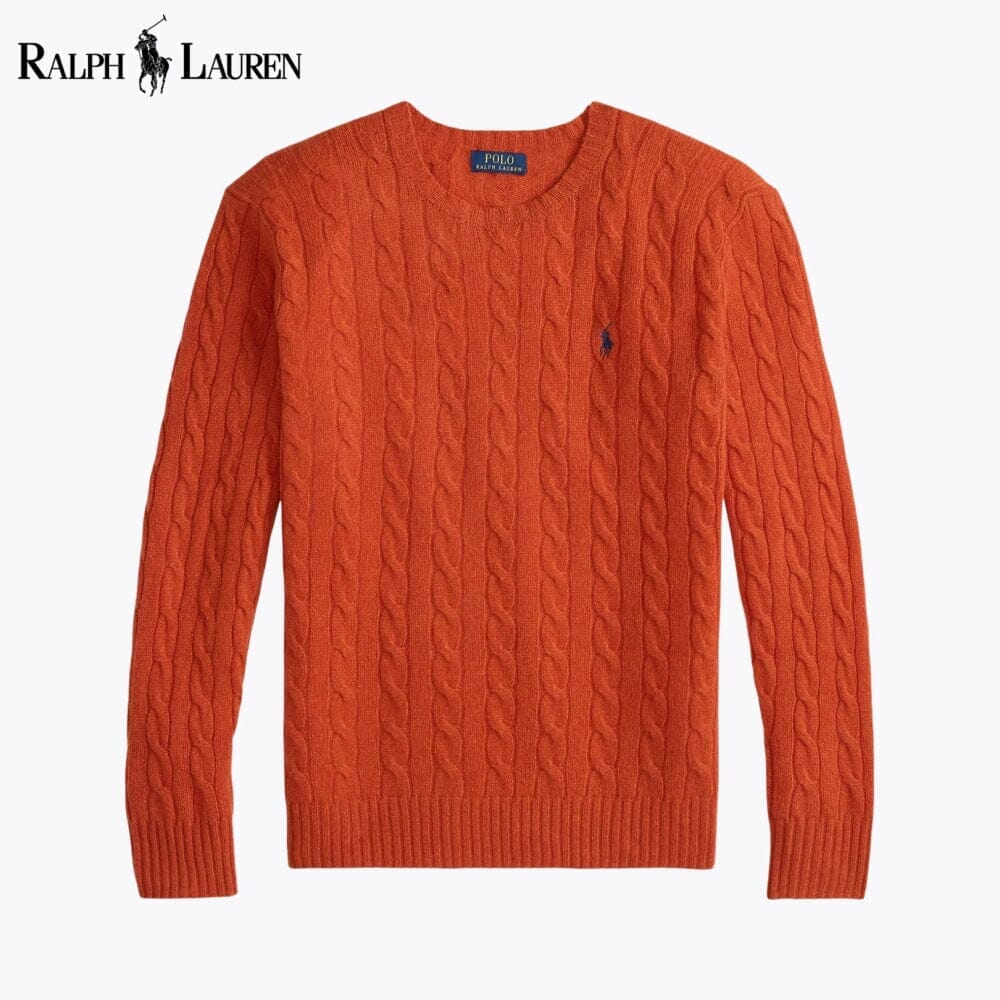 RL Cable-Knit Wool-Cashmere Jumper Ralph Lauren Vermond Orange S 