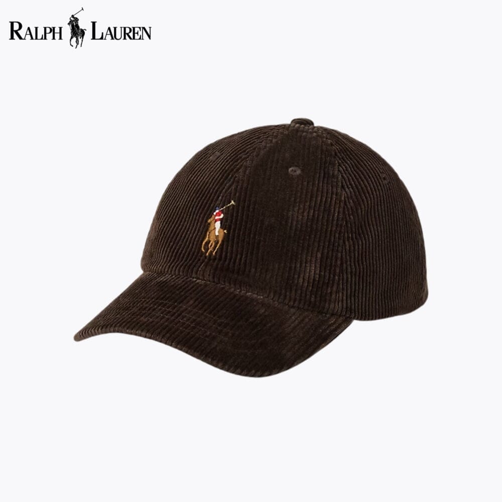 RL Corduroy Ball Cap Ralph Lauren Vermond Madison Brown 
