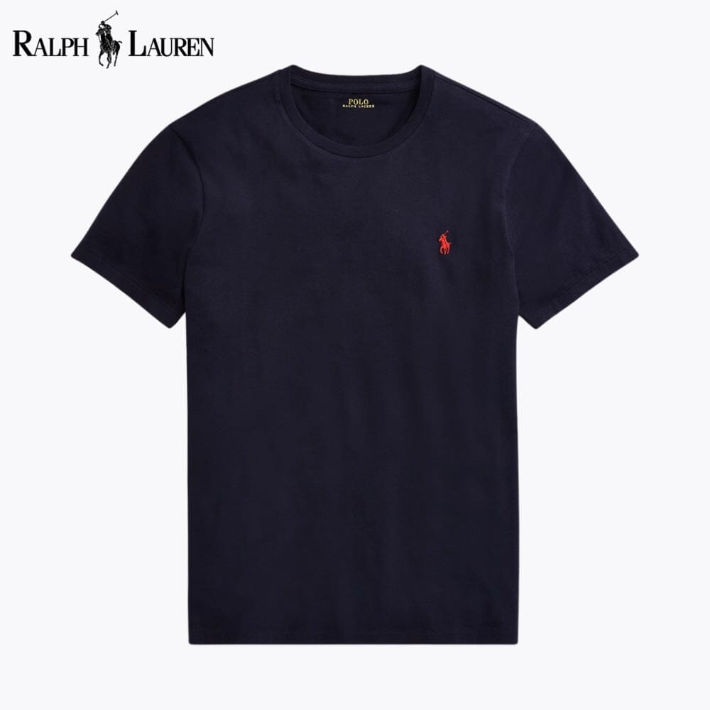 RL Custom Slim Fit Jersey Crewneck T-Shirt Ralph Lauren Vermond Blue Navy S 