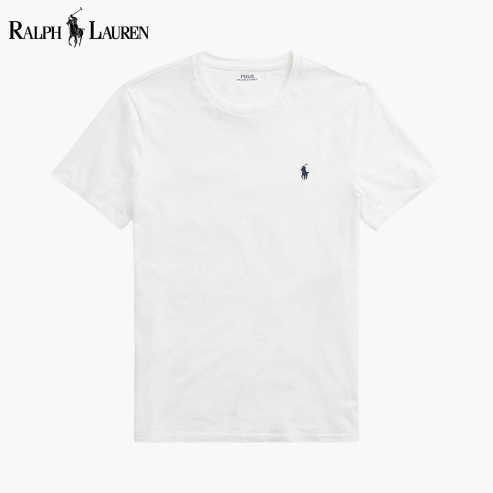 RL Custom Slim Fit Jersey Crewneck T-Shirt Ralph Lauren Vermond White S 