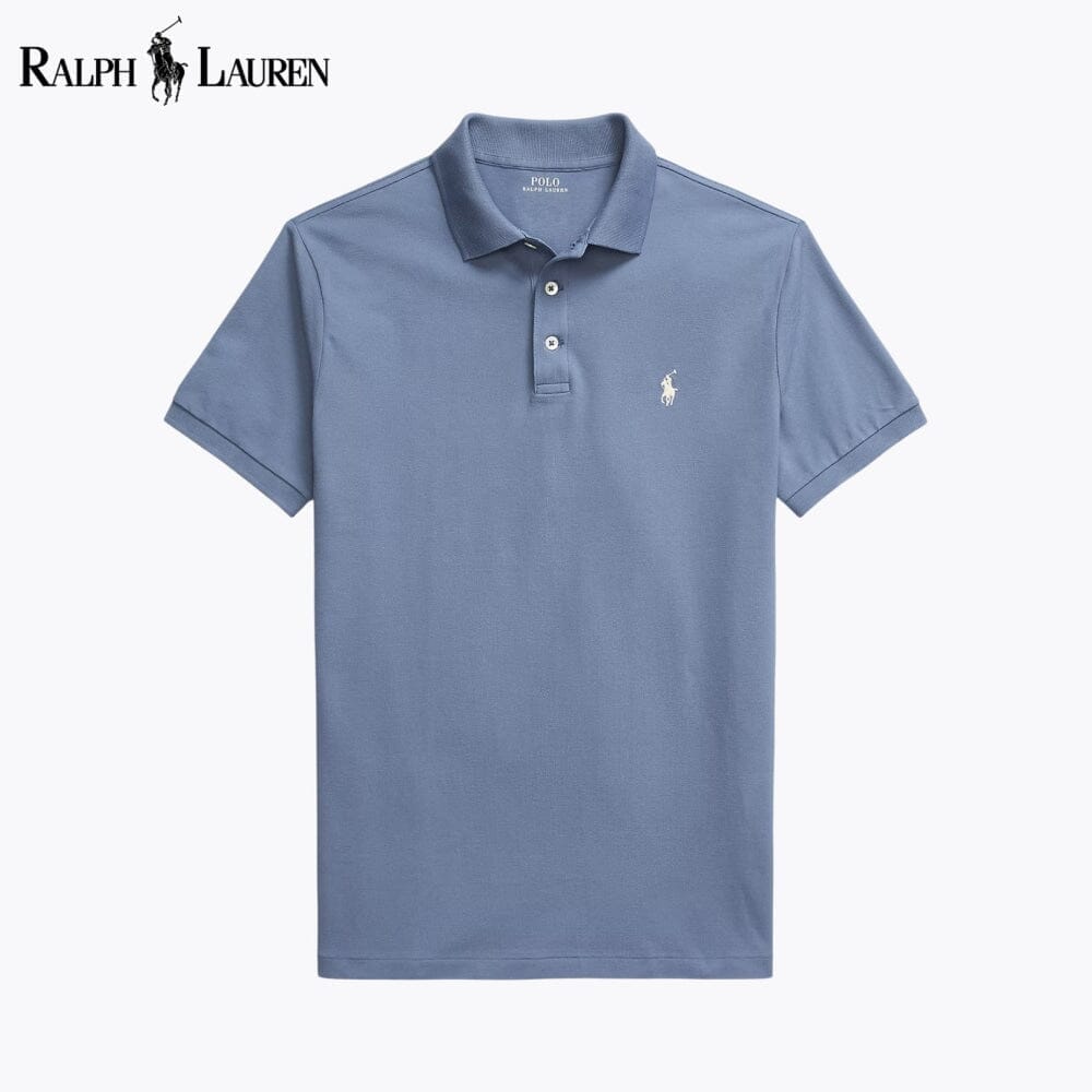 RL Custom Slim Fit Stretch Mesh Polo Shirt Ralph Lauren Vermond Blue S 