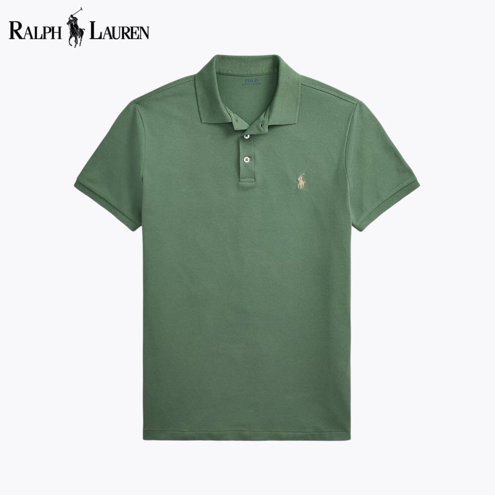 RL Custom Slim Fit Stretch Mesh Polo Shirt Ralph Lauren Vermond Green S 