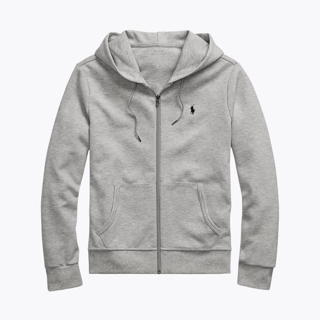 RL Double-Knit Full-Zip Hoodie Ralph Lauren Vermond Light Sport Heather S 