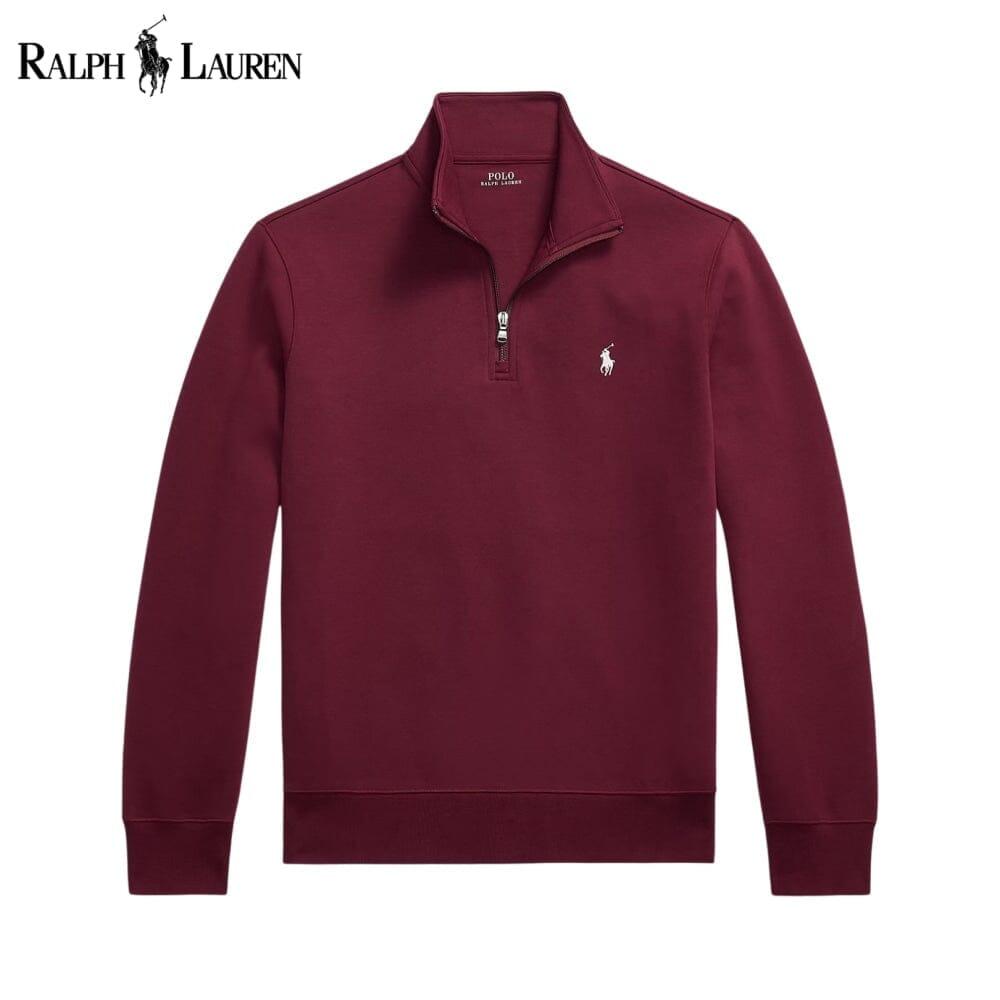 RL Double-Knit Mockneck Pullover Ralph Lauren Vermond Wine S 