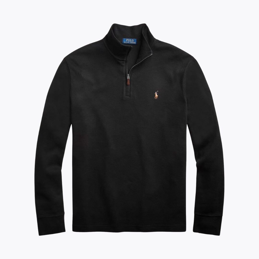 RL Estate-Rib Quarter-Zip Pullover Ralph Lauren Vermond Black S 