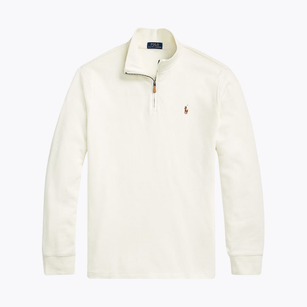 RL Estate-Rib Quarter-Zip Pullover Ralph Lauren Vermond Parchment Cream S 