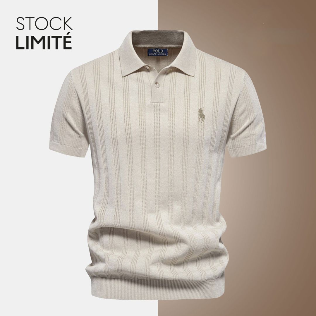 RL Exclusive Men's Textured Knit Polo Shirt Ralph Lauren Vermond Beige S 