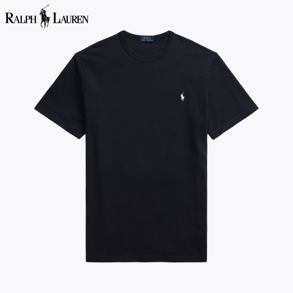 RL Jersey Crewneck T-Shirt Ralph Lauren Vermond Black S 