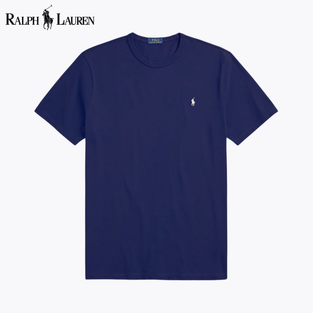 RL Jersey Crewneck T-Shirt Ralph Lauren Vermond Blue Navy S 