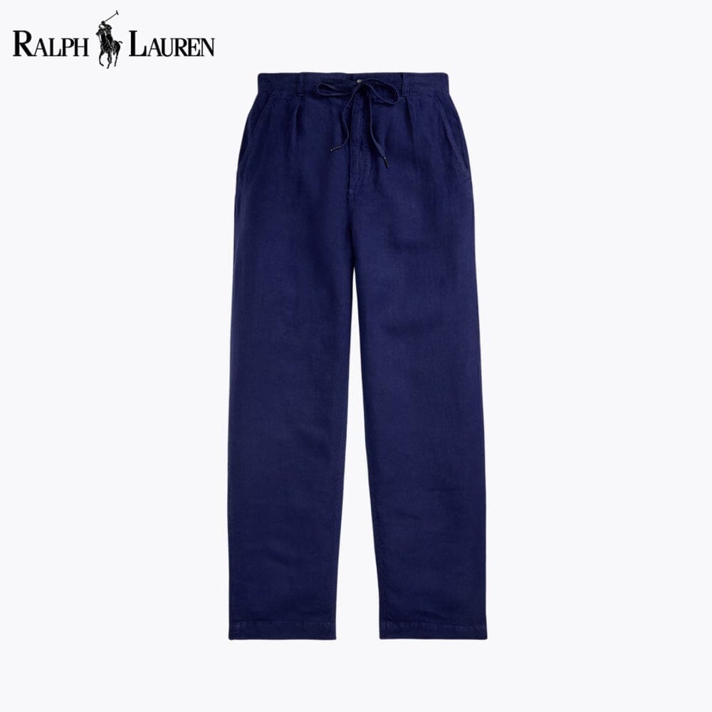 RL Lateef Relaxed Fit Pleated Linen Pant Ralph Lauren Vermond Blue Navy 28 