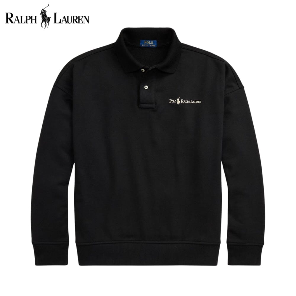 RL Logo Collared Sweatshirt Ralph Lauren Vermond Black S 
