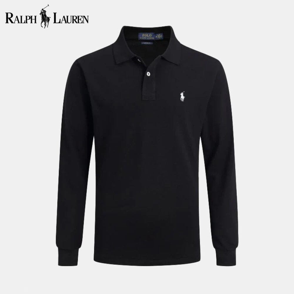 RL Long Slim Fit Dress Shirt Ralph Lauren Vermond Black S 