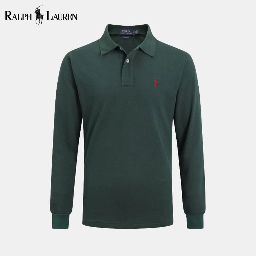 RL Long Slim Fit Dress Shirt Ralph Lauren Vermond Green S 