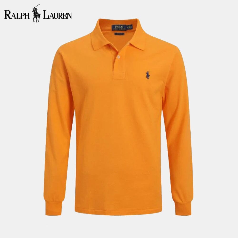 RL Long Slim Fit Dress Shirt Ralph Lauren Vermond Orange S 