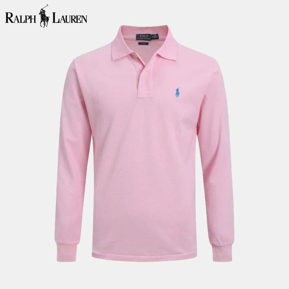 RL Long Slim Fit Dress Shirt Ralph Lauren Vermond Pink S 
