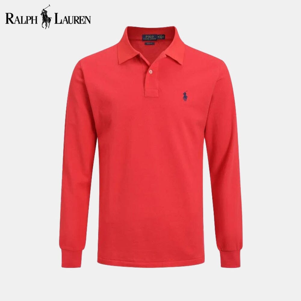 RL Long Slim Fit Dress Shirt Ralph Lauren Vermond Red S 