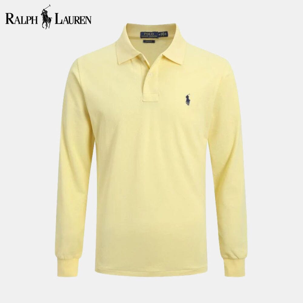 RL Long Slim Fit Dress Shirt Ralph Lauren Vermond Yellow S 