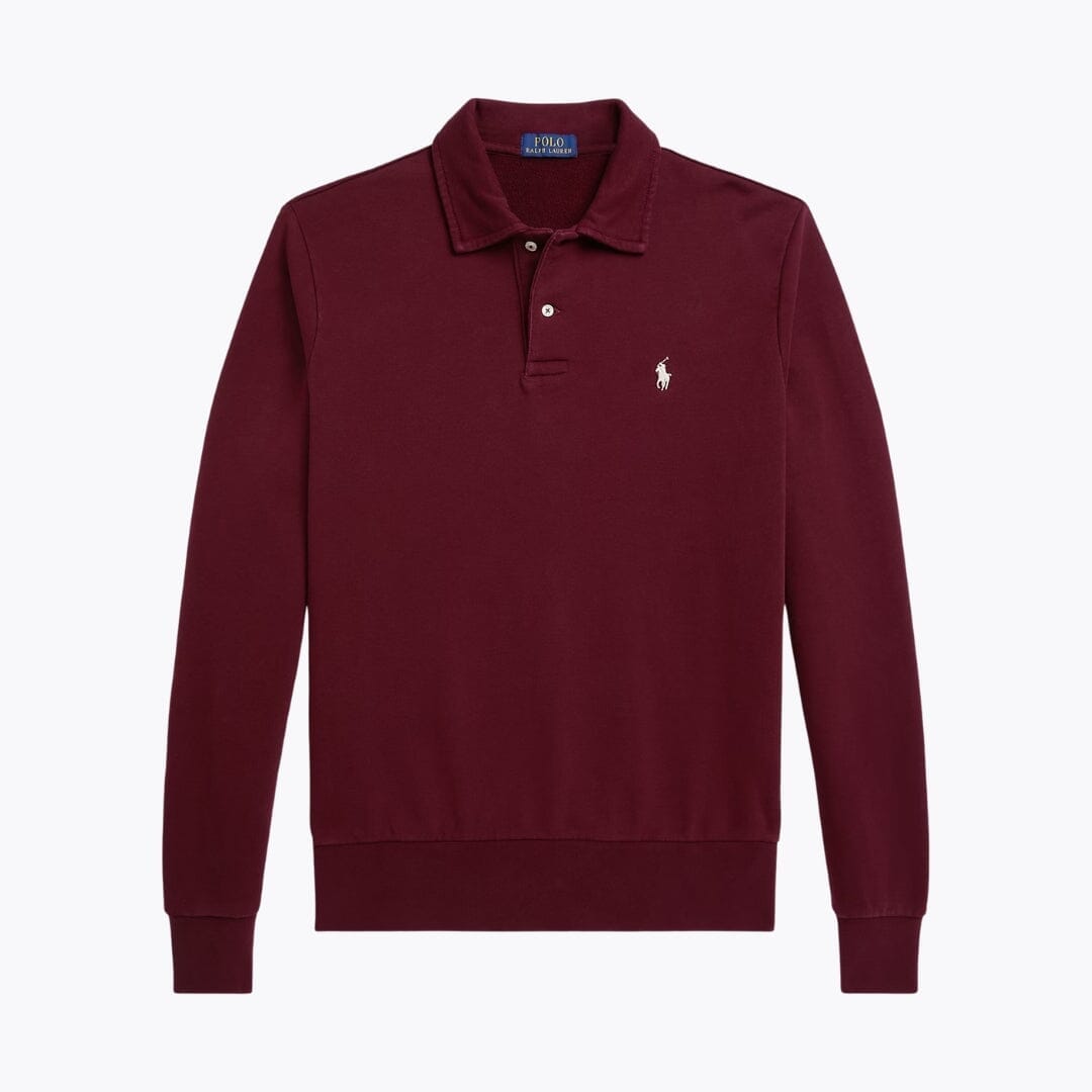 RL Loopback Fleece Collared Sweatshirt Ralph Lauren Vermond Classic Wine S 