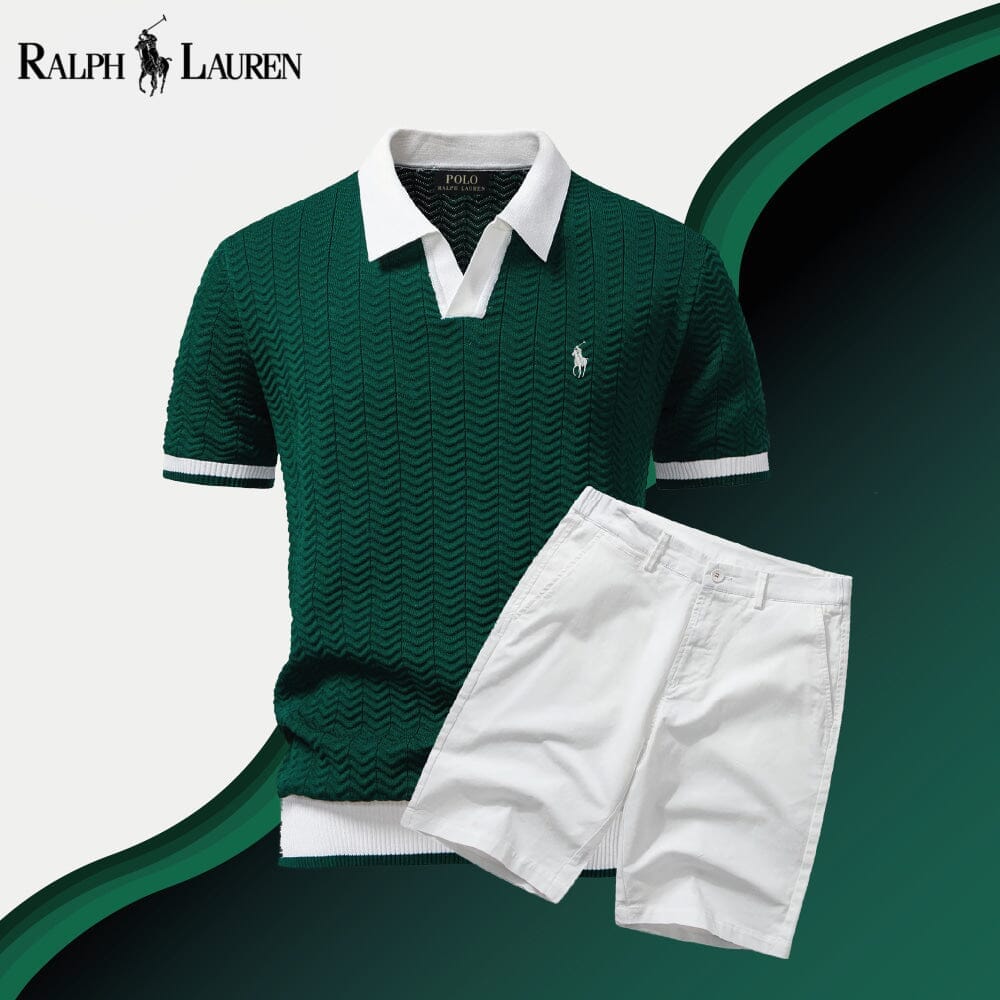 RL Old Money Polo Shirt + Shorts Set Ralph Lauren Vermond Emerald Green S 
