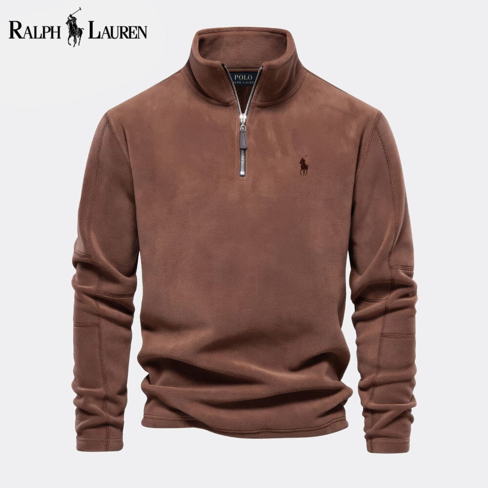 RL Prestige Cable-Knit Wool Knit Sweater Ralph Lauren Vermond Brown S 
