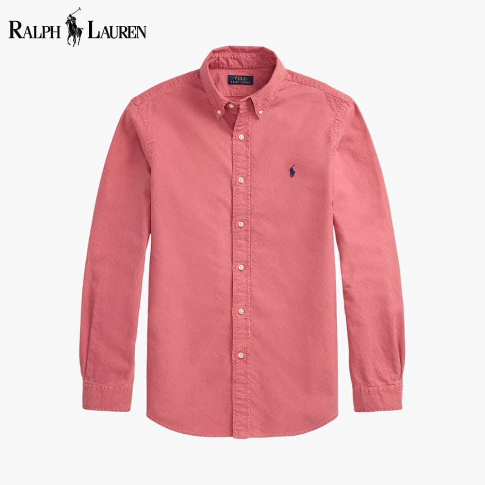 RL Slim Fit Garment-Dyed Oxford Shirt Ralph Lauren Vermond Berry S 