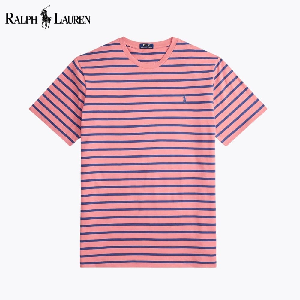 RL Striped Jersey Crewneck T-Shirt Ralph Lauren Vermond Rose/Old Royal S 