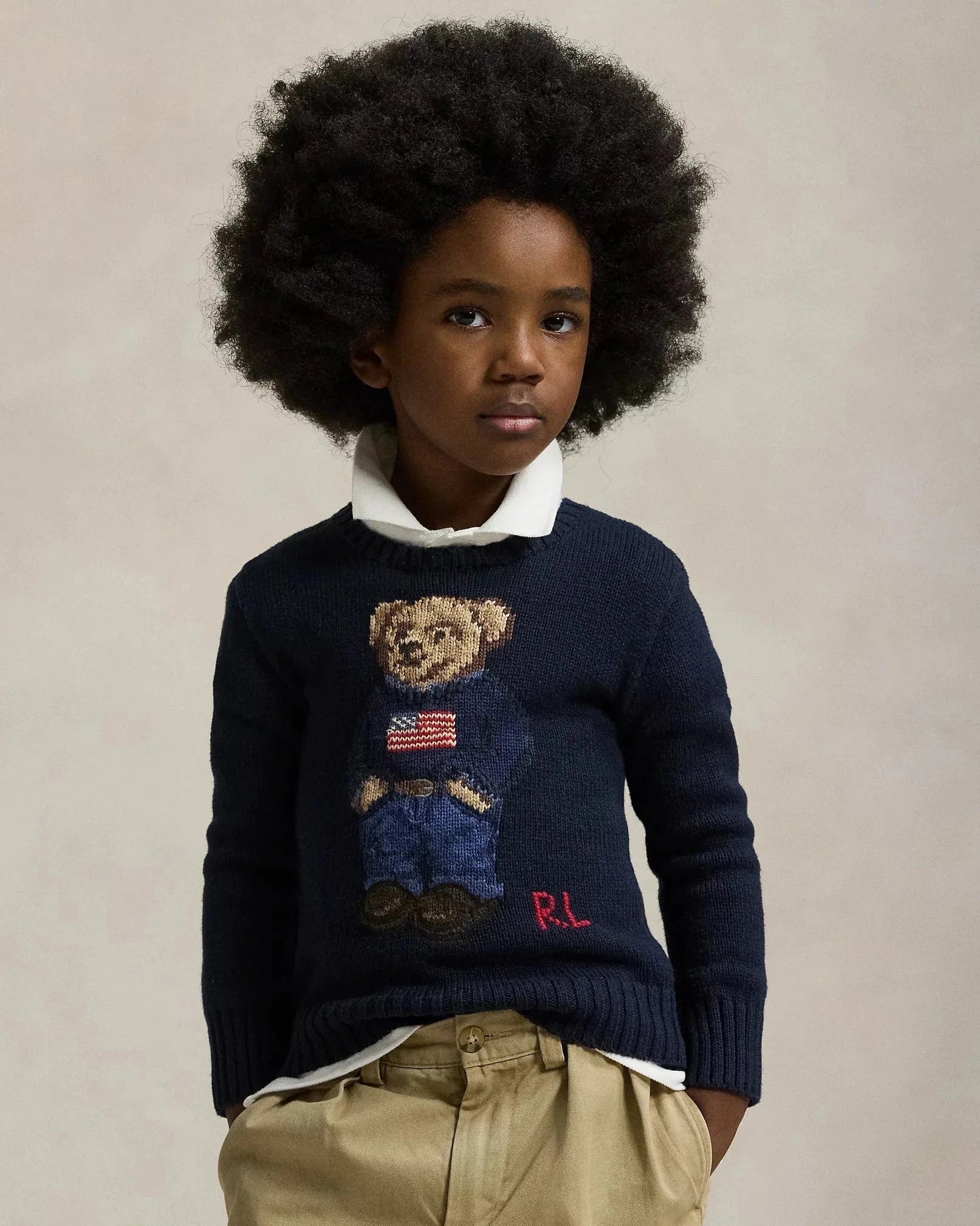RL Sweater | Polo Bear Cotton Sweater Hunter Navy Ralph Lauren Luxvian 