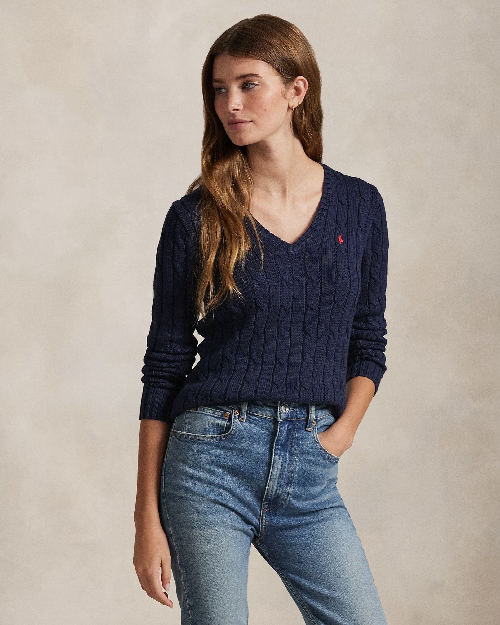RL Sweater | V-Neck Ralph Lauren Vermond Navy Blue XS 