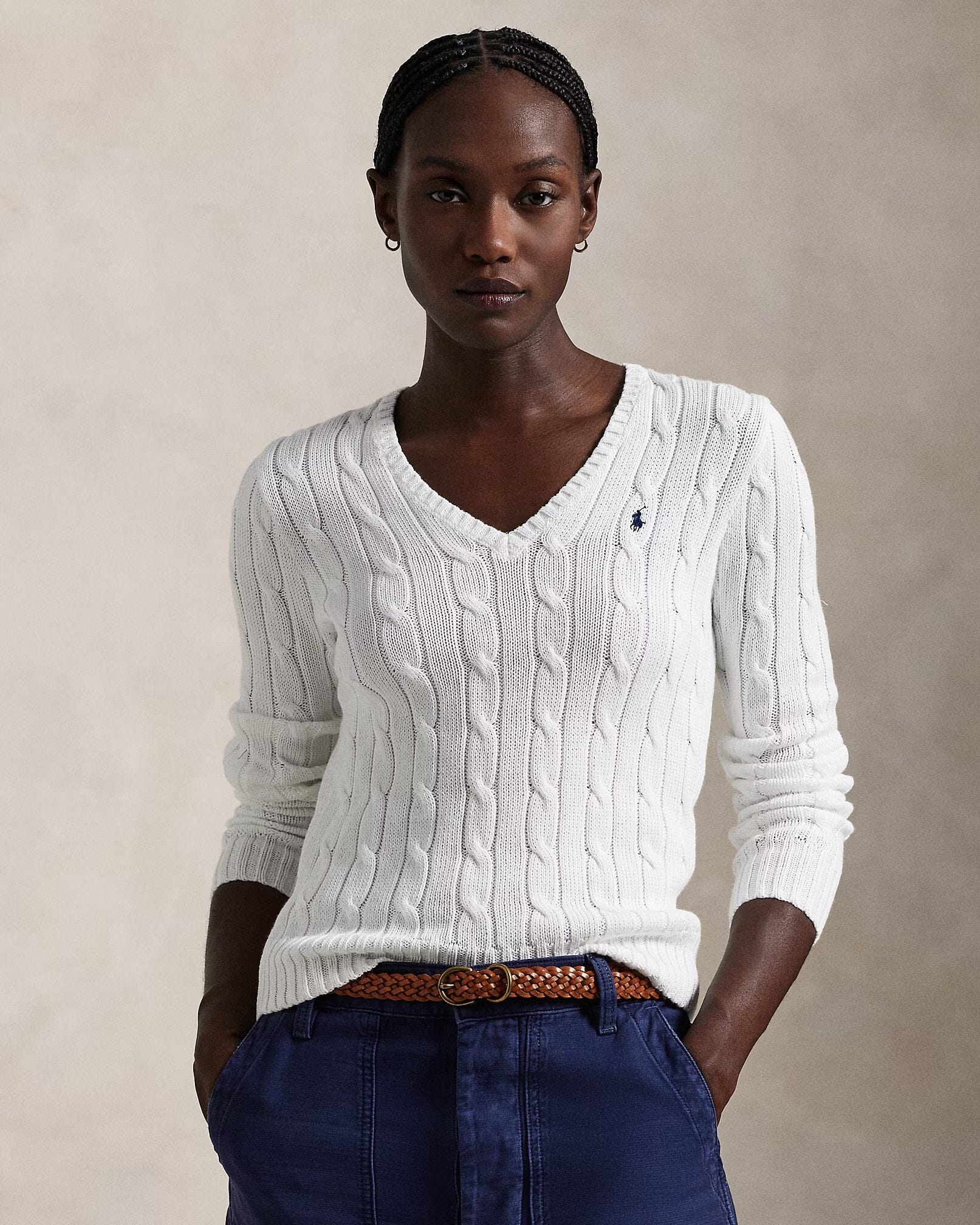 RL Sweater | V-Neck Ralph Lauren Vermond White XS 