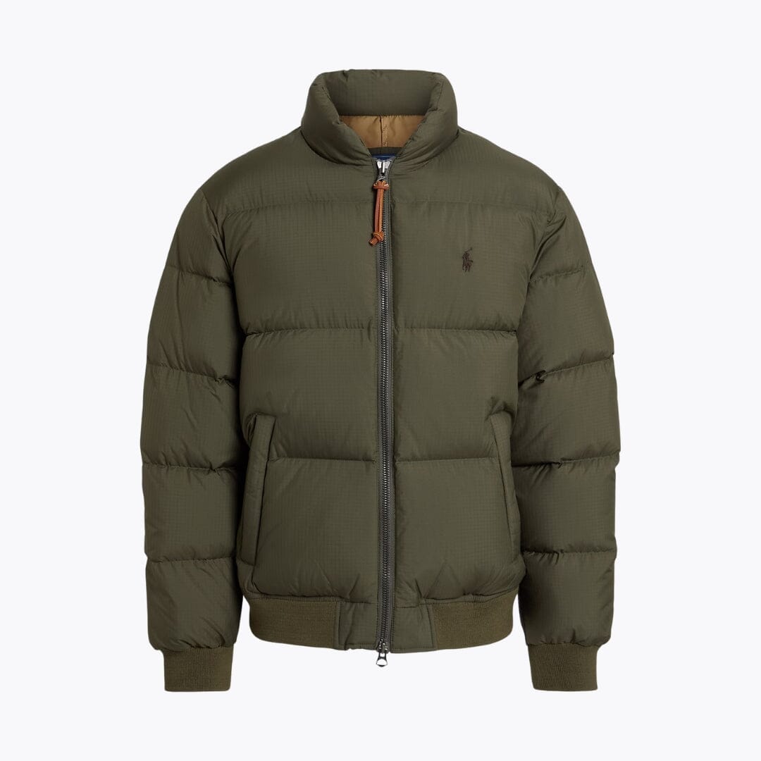 RL Textured Ripstop Down Jacket Ralph Lauren Vermond Ranger Green S 