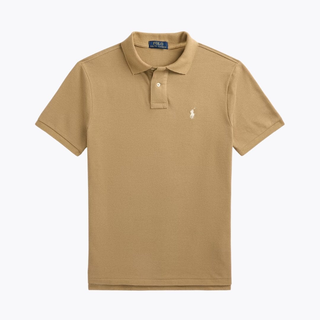 RL The Iconic Mesh Polo Shirt Ralph Lauren Vermond Cafe Tan S 