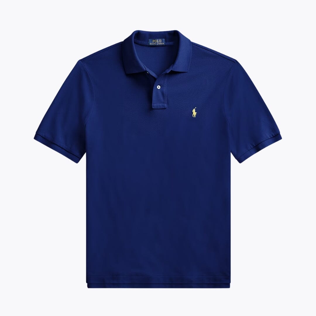 RL The Iconic Mesh Polo Shirt Ralph Lauren Vermond Royal/Yellow S 