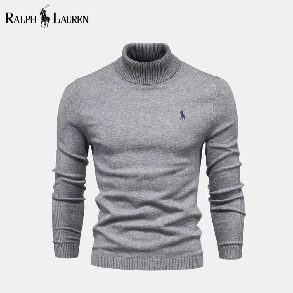 RL Turtleneck Cable-Knit Wool Knit Sweater Ralph Lauren Vermond Gray S 